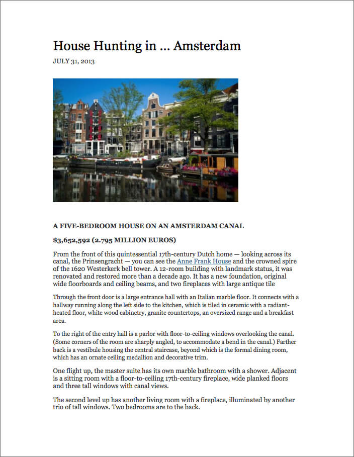 House hunting in Amsterdam,